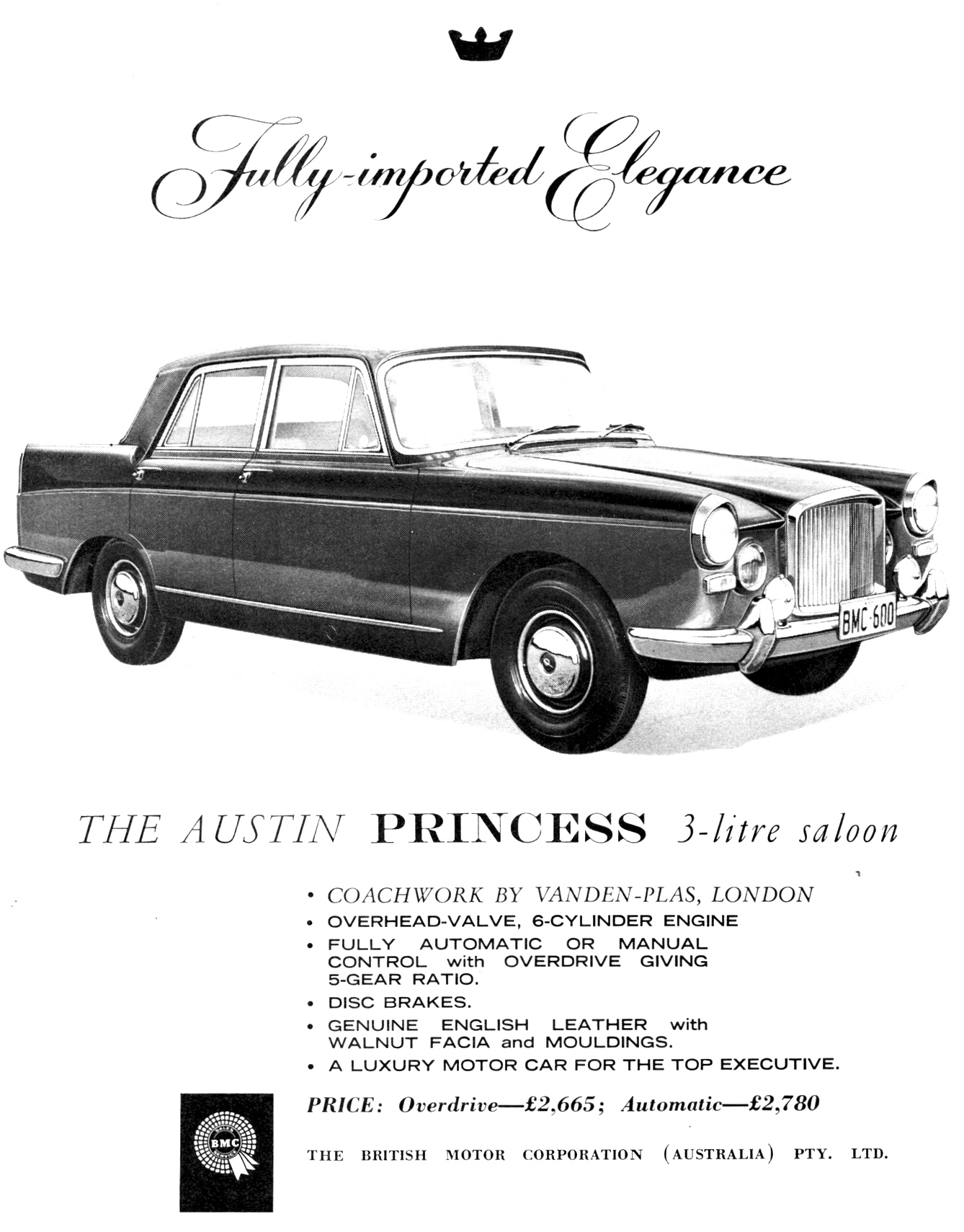 1961 Austin Princess 3-Litre Saloon BMC